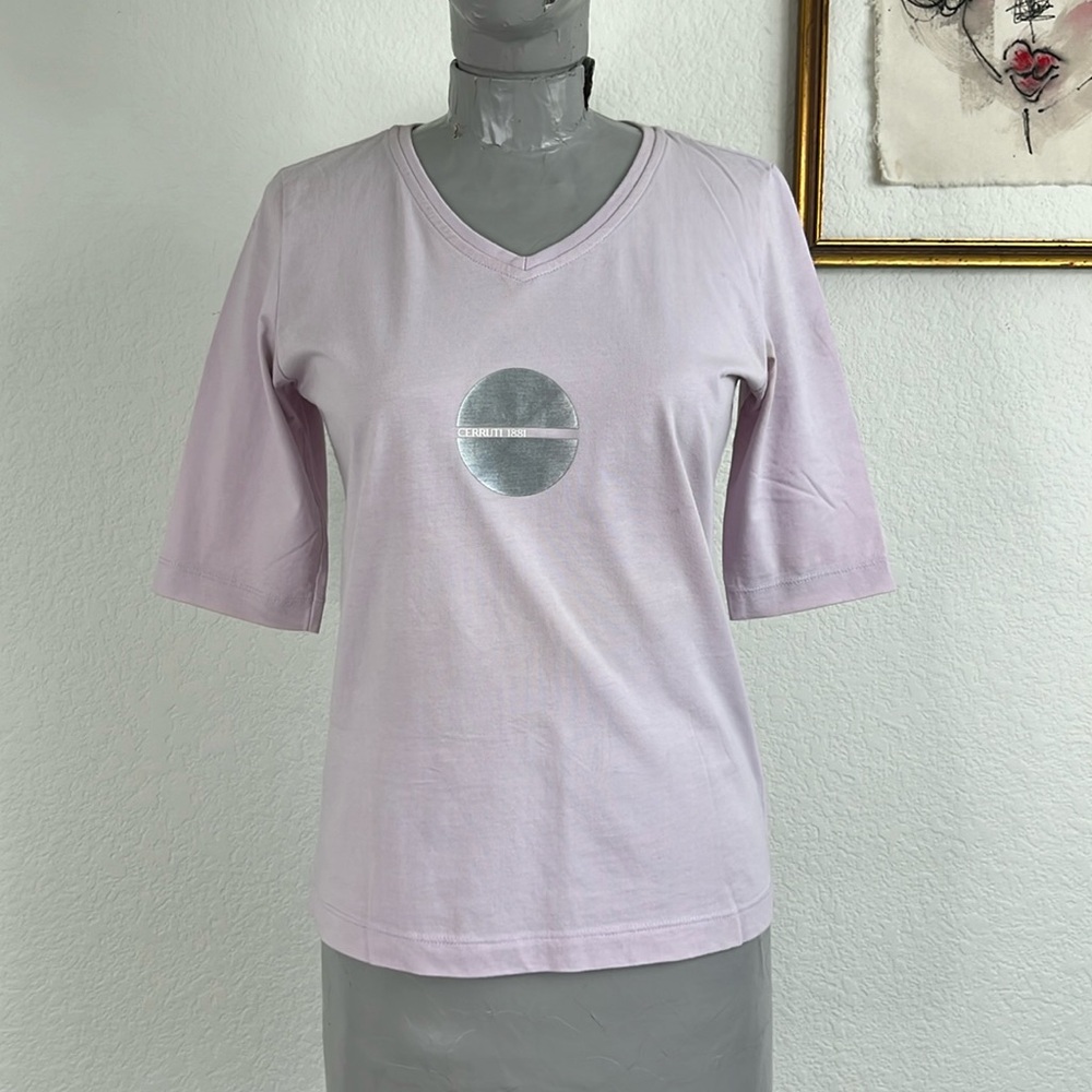 VTG Cerruti 1881 Club Graphic Rhinestone Logo T Tee Shirt